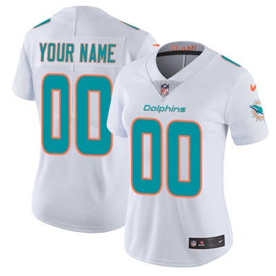 Nike Miami Dolphins Customized White Stitched Vapor Untouchable Limited Women's NFL Jersey